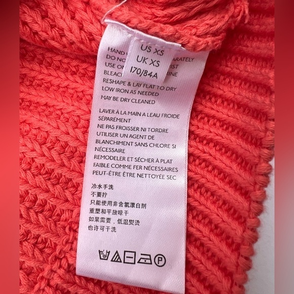 Free People Emmy orange mock neck drop sleeve cropped oversized sweater size XS - Picture 7 of 9